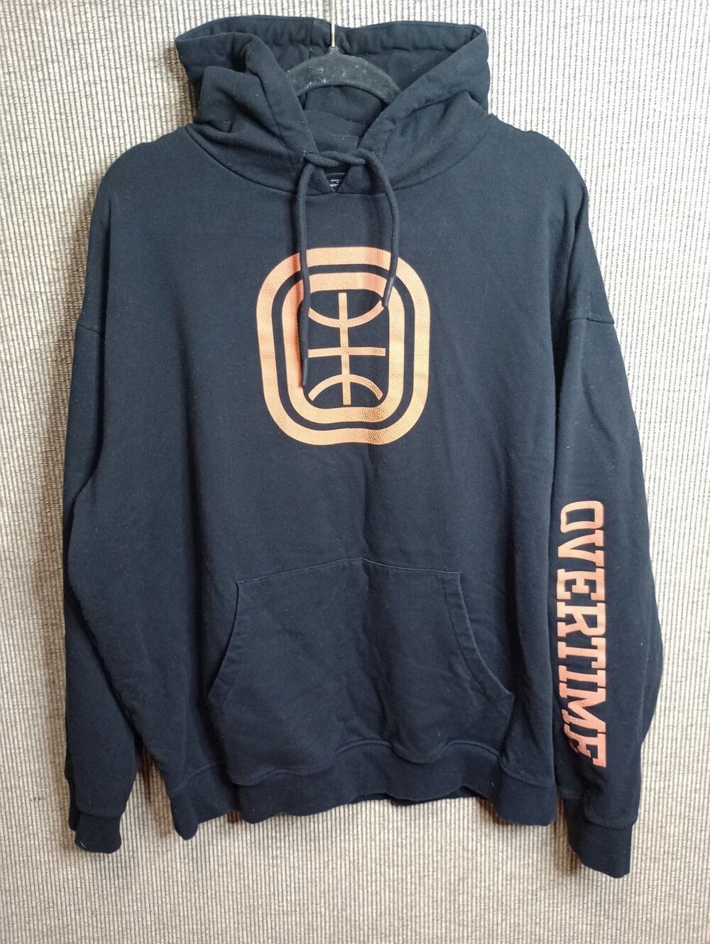 OVERTIME Basketball Hoodie Men 2XL Black Basketball Kangaroo Pocket Streetwear